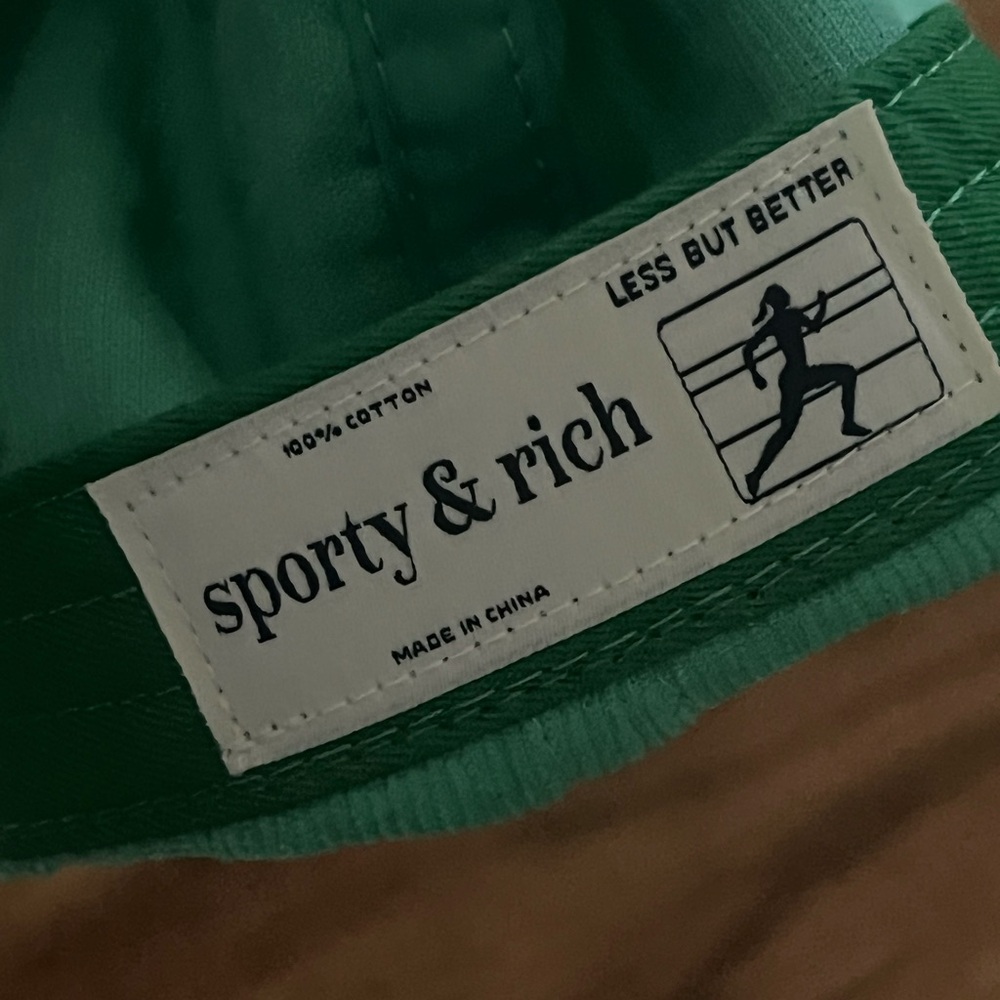 Sporty & Rich Emerald Green Corduroy Cap Hat - Picture 3 of 4